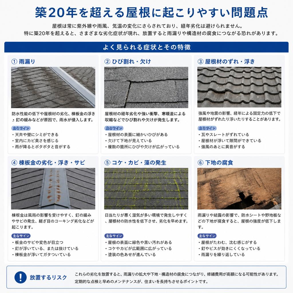 2. 20年目の屋根問題 - よくある症状