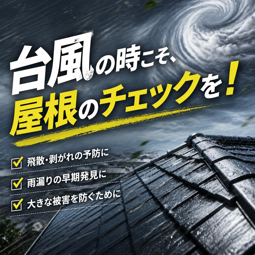 台風の時こそ、屋根のチェックを！