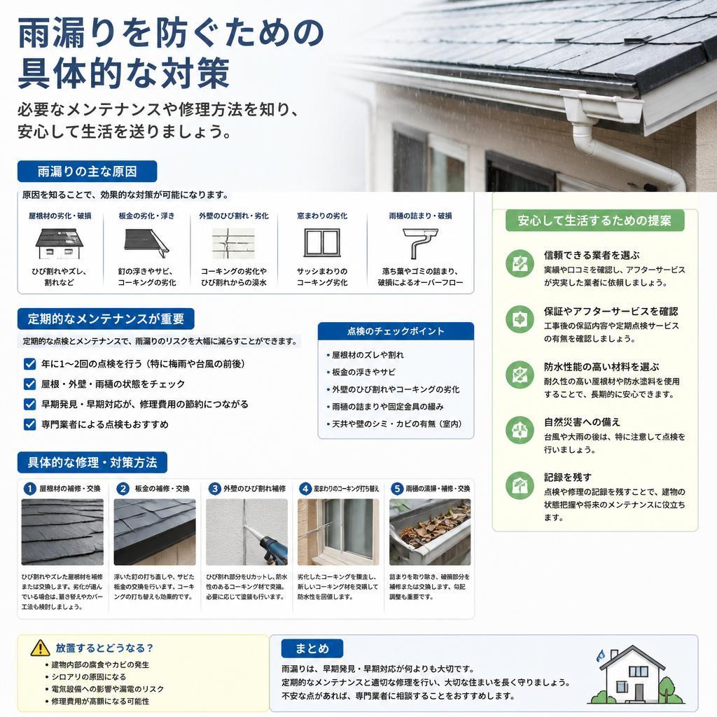 効果的な雨漏り防止対策