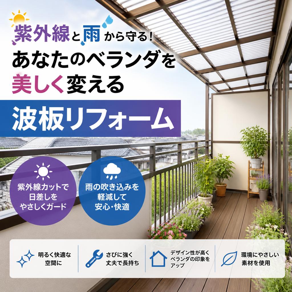 紫外線と雨から守る！あなたのベランダを美しく変える波板リフォーム