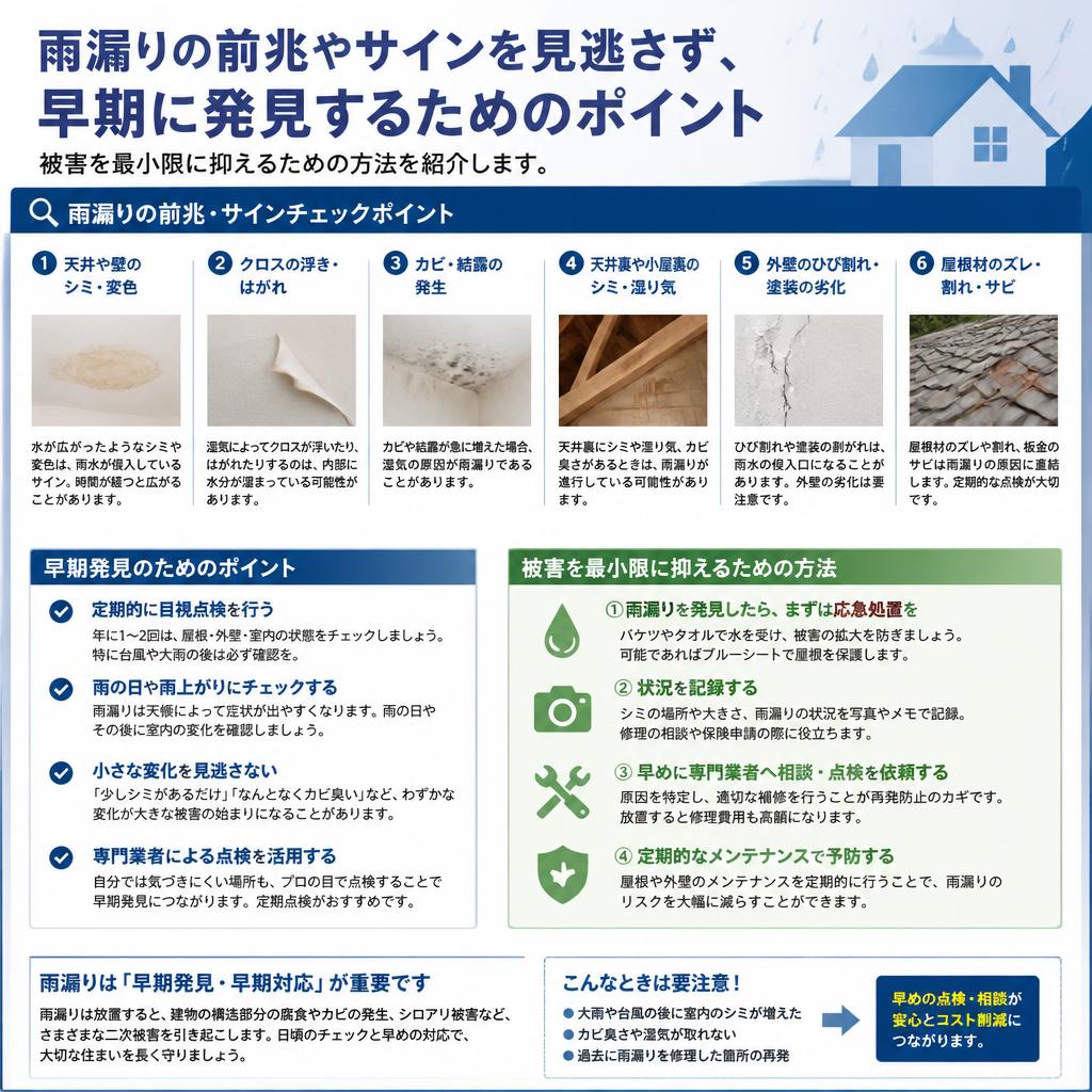 雨漏りのサインと早期発見のポイント