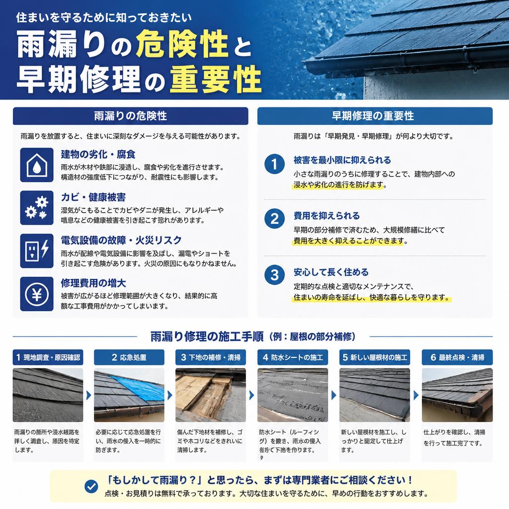 5. 雨漏り修理の重要性と施工の流れ